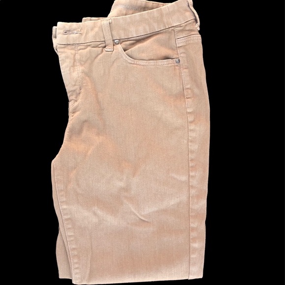 Chico's Denim - Chicos tan brushed denim jeans size 0 so slimming girlfriend ankle